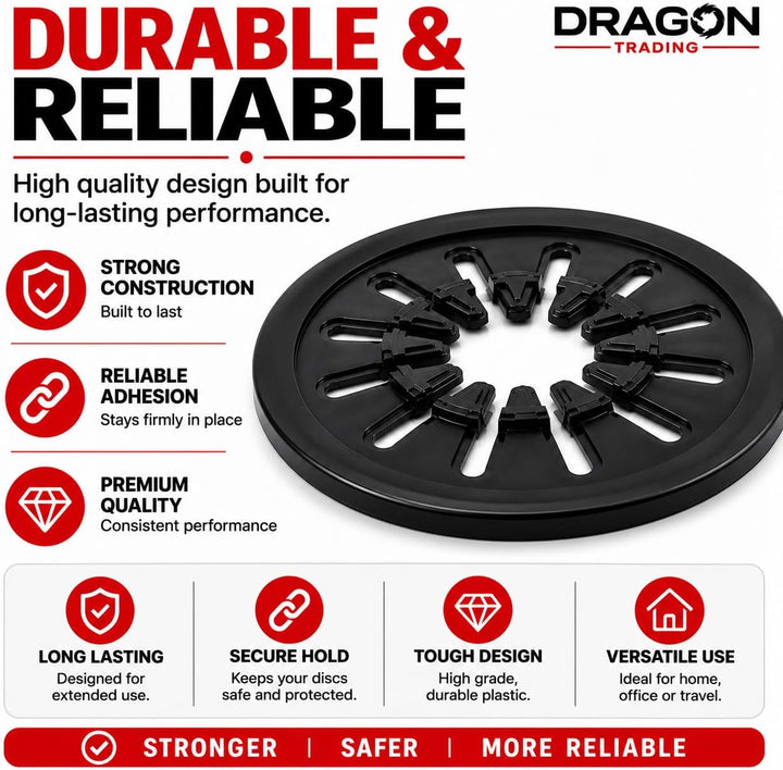 Dragon Trading CD-/DVD-Hubs mit selbstklebender Rückseite, Rosetten, Schwarz, 100 Stück