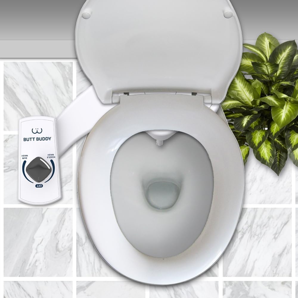 BUTT BUDDY - Bidet Toilet Seat Attachment & Fresh Water Sprayer (Easy to Install, Universal Fit, No
