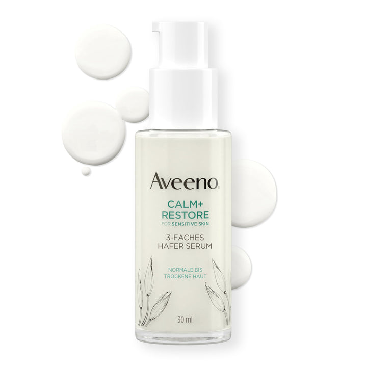Aveeno CALM+RESTORE Serum mit 3-fachem Haferkomplex – beruhigt, glättet und stärkt die Feuchtigkeits