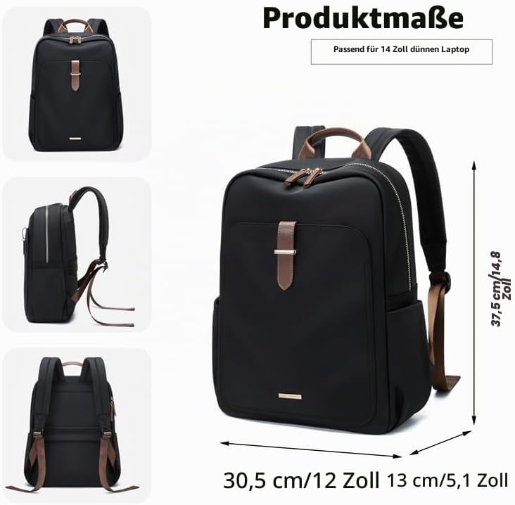 GOLF SUPAGS Laptop Rucksack Damen Elegant 14 Zoll Schulrucksack Herren Tagesrucksack Wasserdicht Sch