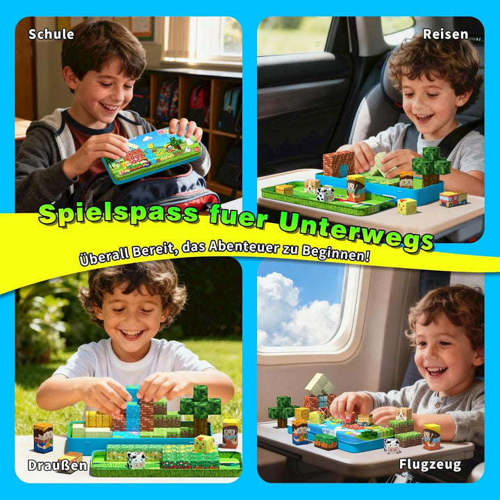 Goodtiles Magnetische Bausteine, Magnetbausteine, Reisespiele Kinder ab 3 | Magnetic Building Blocks