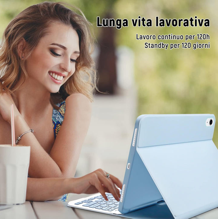 Lielax Schutzhülle mit Tastatur für iPad 10. Generation 2022 10,9 Zoll, italienische QWERTY Tastatur