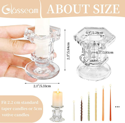 Glasseam Kerzenständer Stabkerzen Kerzenhalter Glas Stabkerzenhalter, 10er Kerzenständer Weihnachten