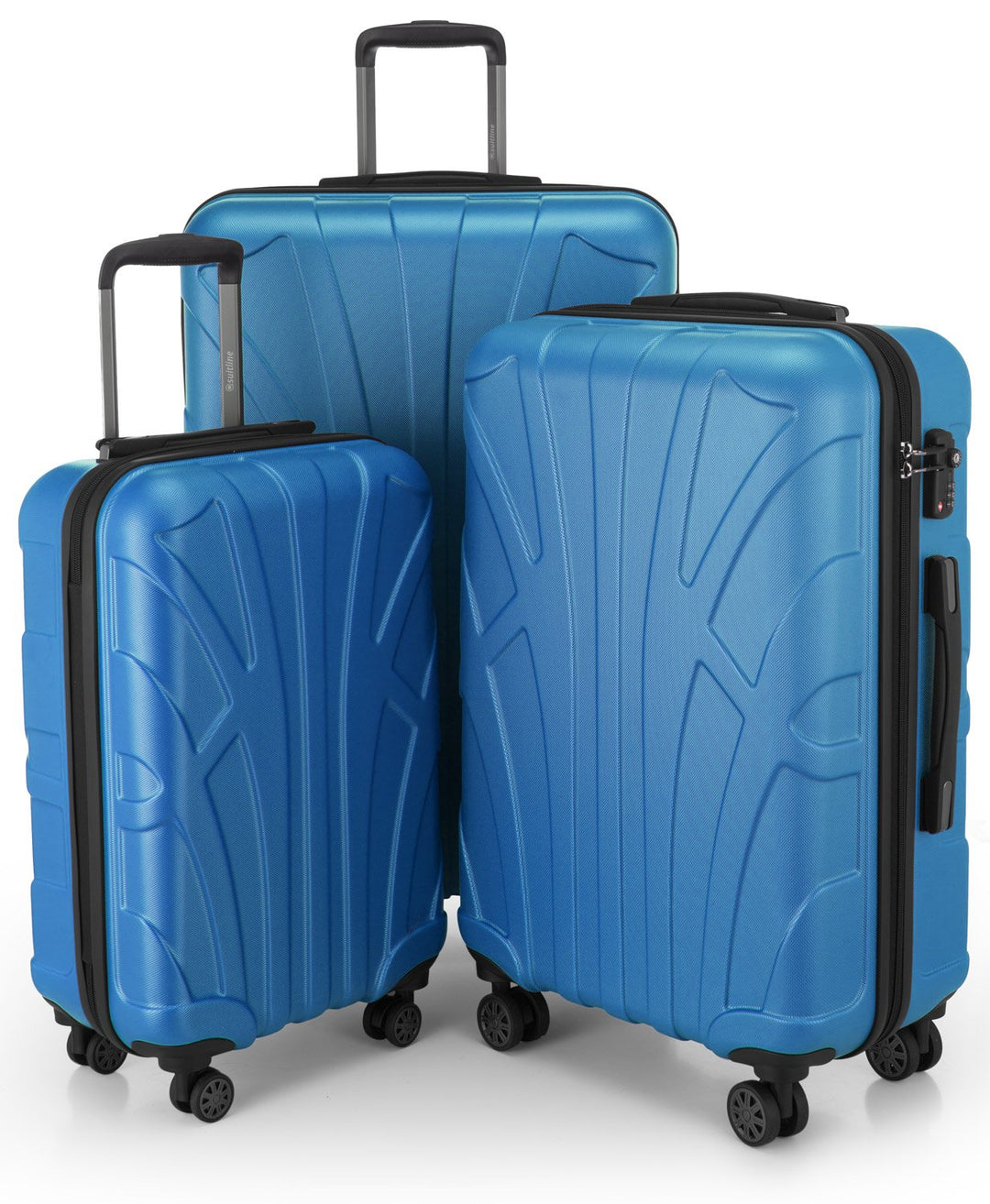 suitline 3er Koffer-Set Trolley-Set Rollkoffer Hartschalen-Koffer Reisekoffer, TSA, (55 cm, 66 cm, 7