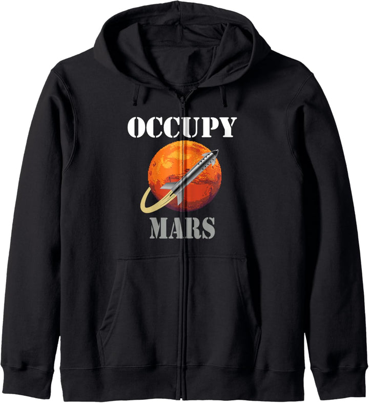 SCI-FI Space Interstellar Rakete Raumschiff Occupy Mars Kapuzenjacke