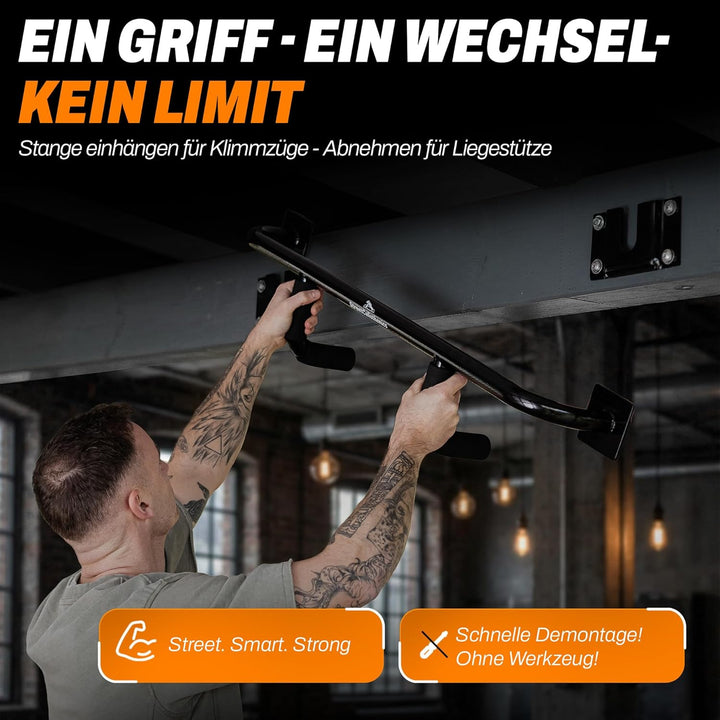DuoBar Klimmzugstange [Wandmontage Abnehmbar] Calisthenics Equipment Homegym für Zuhause Pull Up Bar