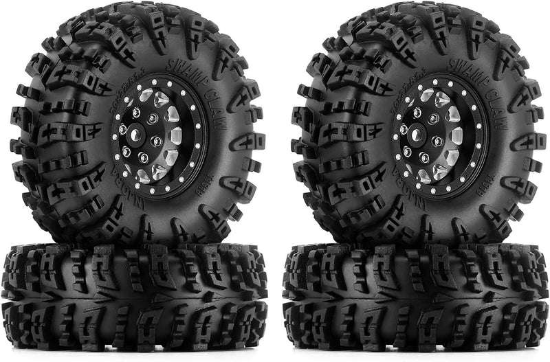 INJORA 1.3" Beadlock Reifen Set S5 Swamp Claw Gelände Felgen Reifen 70 * 27mm für TRX4M SCX24 1/18 1