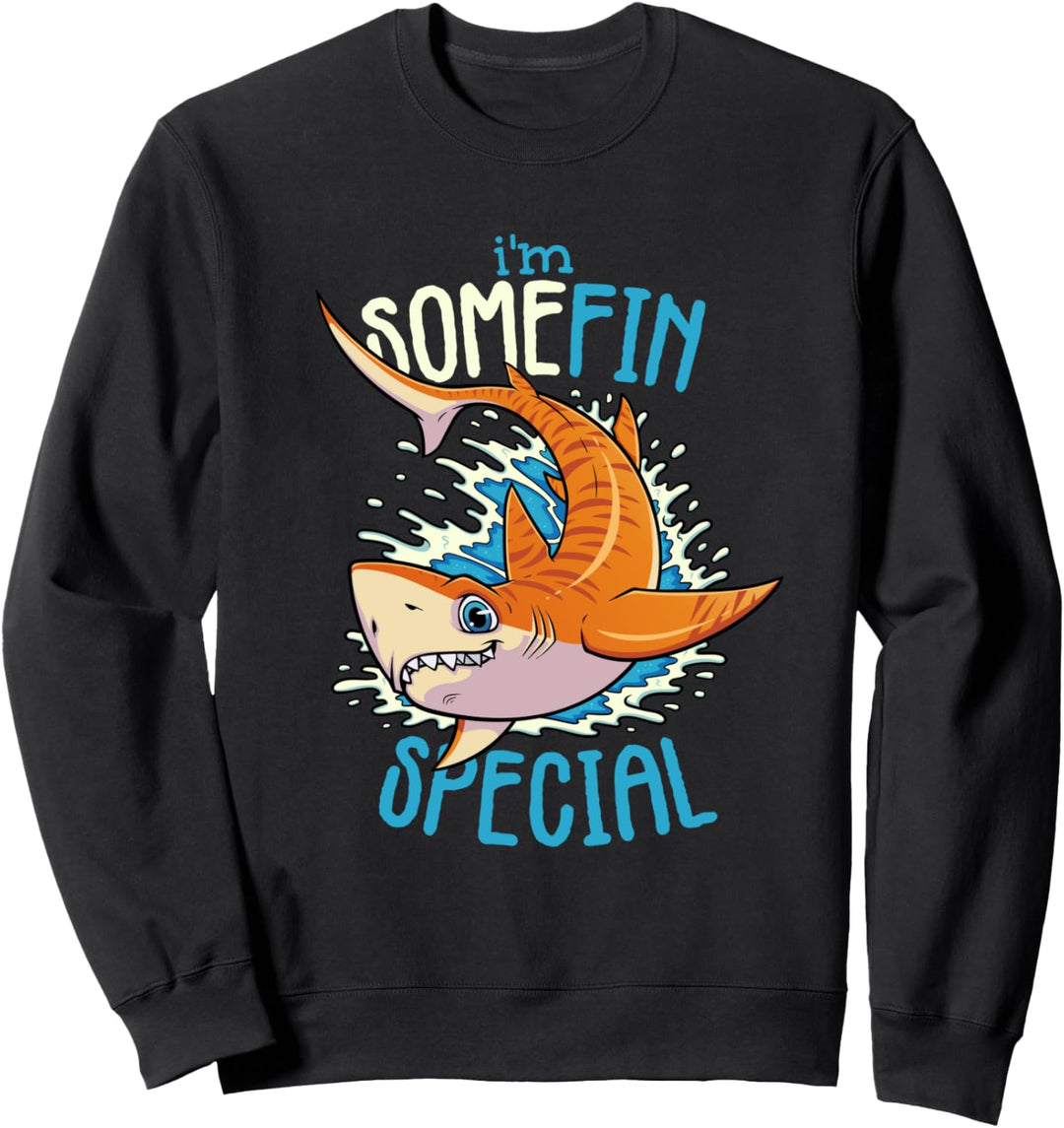 Witziges Haifischflossen Wortspiel Niedliches Hai Geschenk Sweatshirt