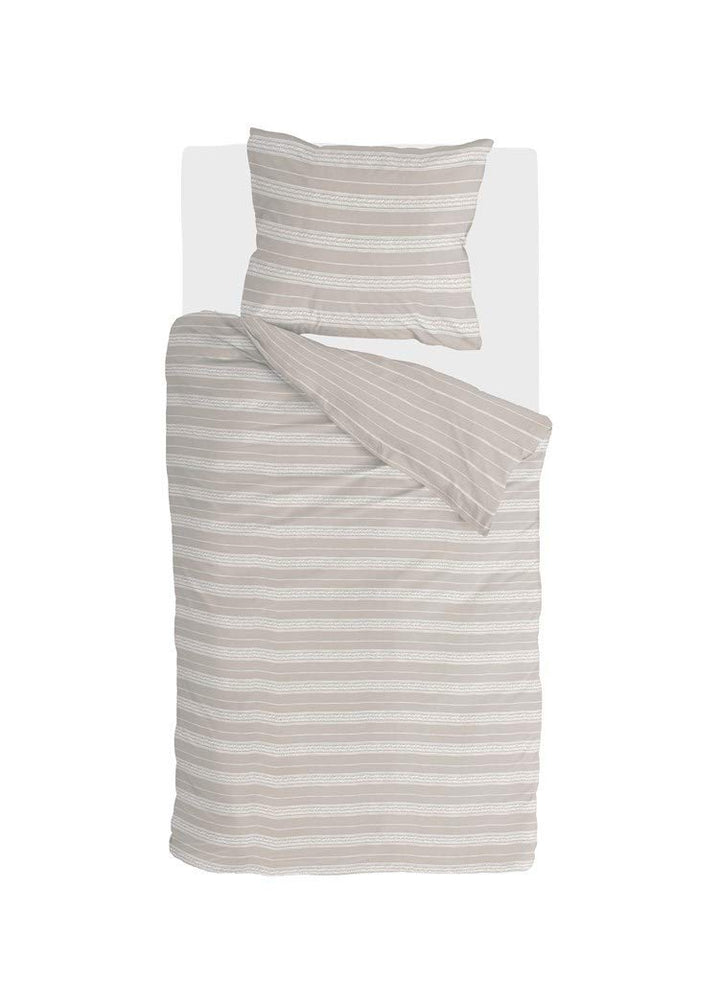Walra Renforce Bettwäsche Head Over Lines Taupe 1 Bettbezug 155 x 220 cm + 1 Kissenbezug 80 x 80 cm,