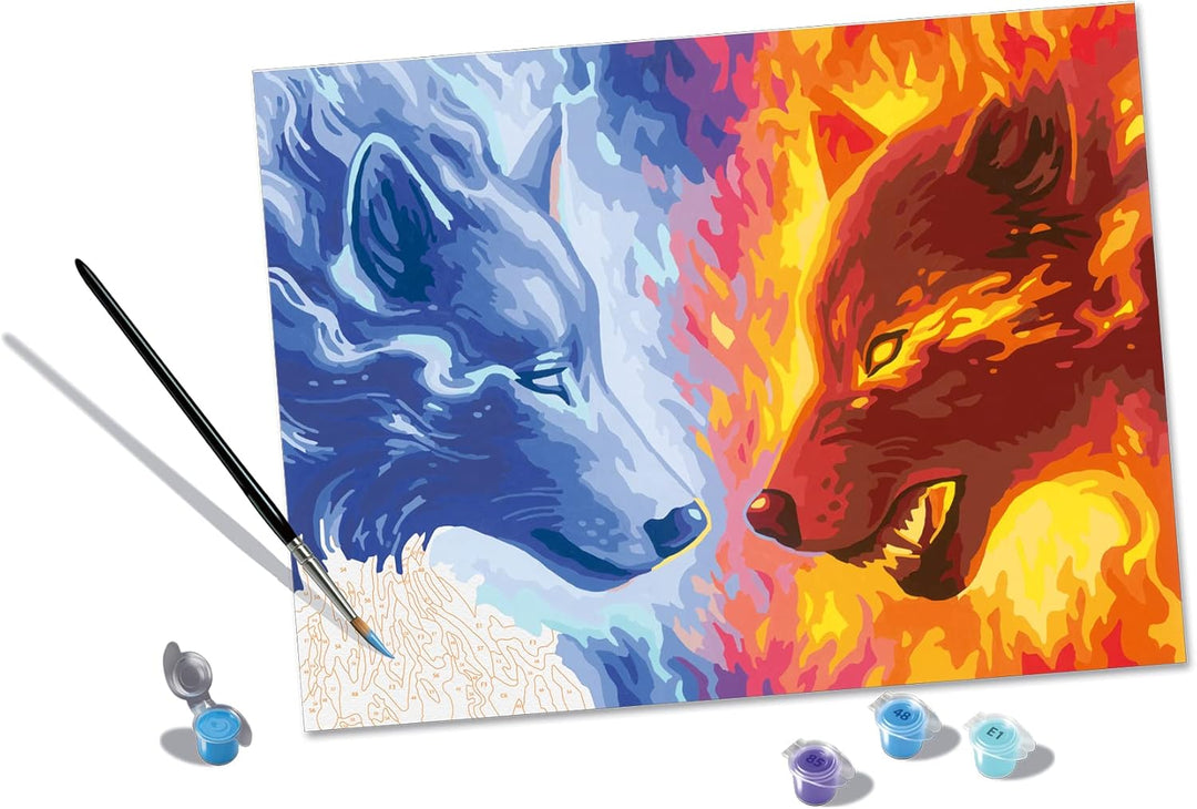 Ravensburger CreArt 23549 - Feuer & EIS - Malen nach Zahlen Erwachsene, DIY Malset mit Pinsel und Ac