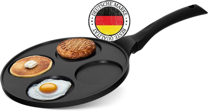 4BIG.fun Pancakes Pfanne Ø26cm | Augenpfanne 3-fache Beschichtung Induktion Frying Pan | 4-Lochpfann
