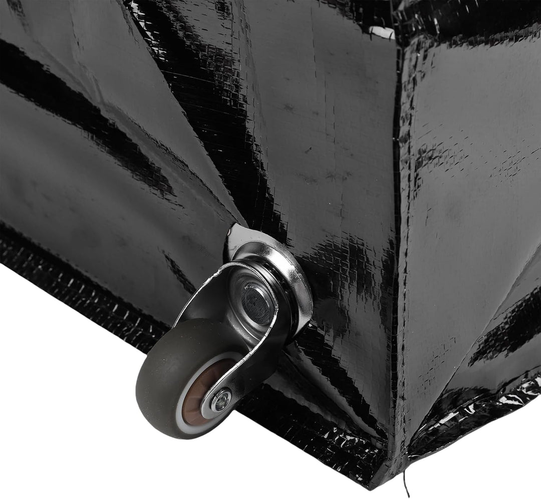 Jectse Einkaufstrolley mit Rollen, Faltbare Einkaufstasche (BLACK) Schwarz, Schwarz