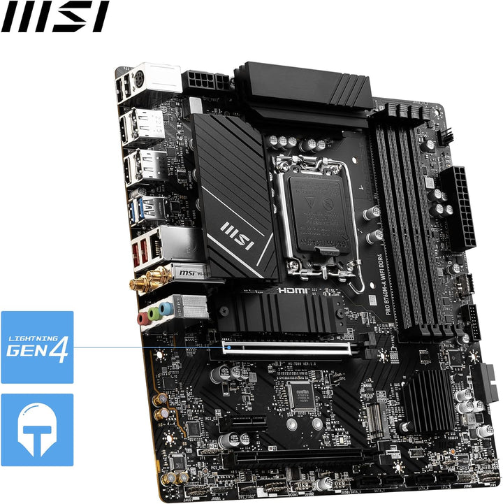 MSI PRO B760M-A WiFi DDR4 Mainboard Micro-ATX - Unterstützt Intel Core Prozessoren der 12. und 13. G