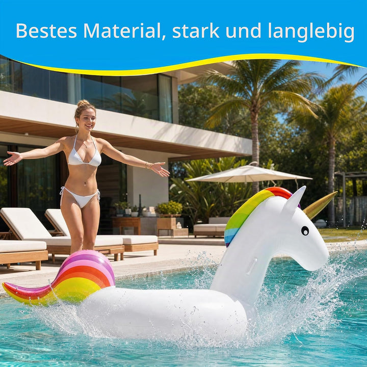 Dracarys Riesiges Aufblasbares Einhorn - Schwimmendes Schwimmbecken - Wasseraufblasbares Spielzeug -
