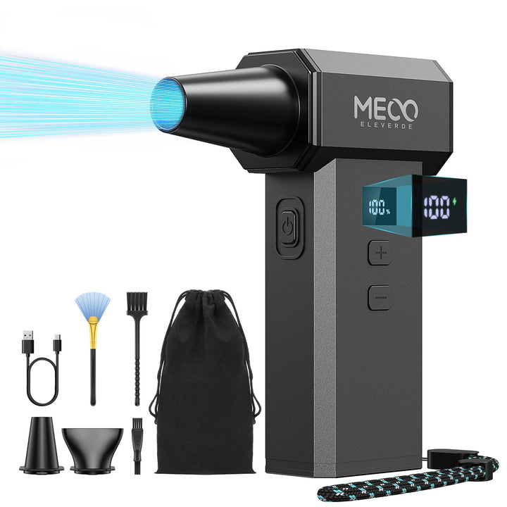 MECO ELEVERDE Elektrische Staubgebläse, 220.000 U/Min, 100-Gang mit LED-Display Akku Air Duster, Dru