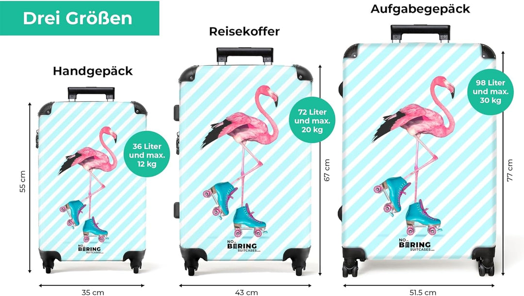 NoBoringSuitcases.com® Koffer XL Gross 77x51.5x28 cm Reisekoffer mit 4 Rollen Leicht Trolley Hartsch