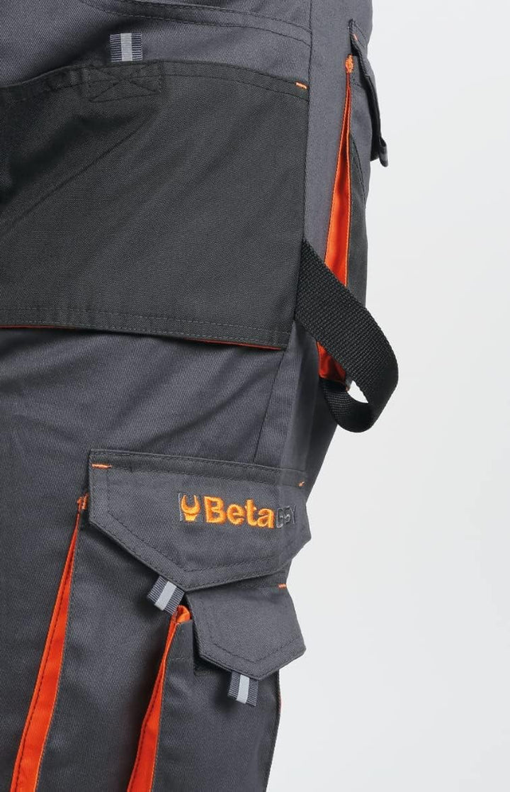 Beta 7900E M - Mehrtaschen-Arbeitshose aus T/C Canvas, 260 g/m2, Einsätze aus Oxford, grau, M