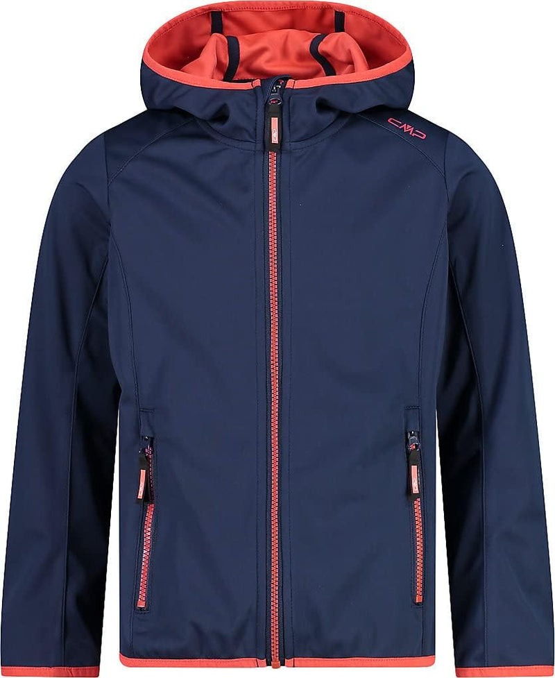 CMP Mädchen Softshell Jacket With Fixed Hood Jacke 128 Blau-Rot Kiss, 128 Blau-Rot Kiss