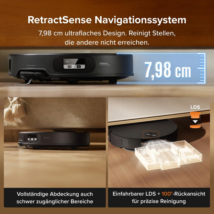 roborock Qrevo Edge 2 Set Saugroboter mit Wischfunktion, 25.000 Pa Saugkraft, Schwarz, Setschwarz
