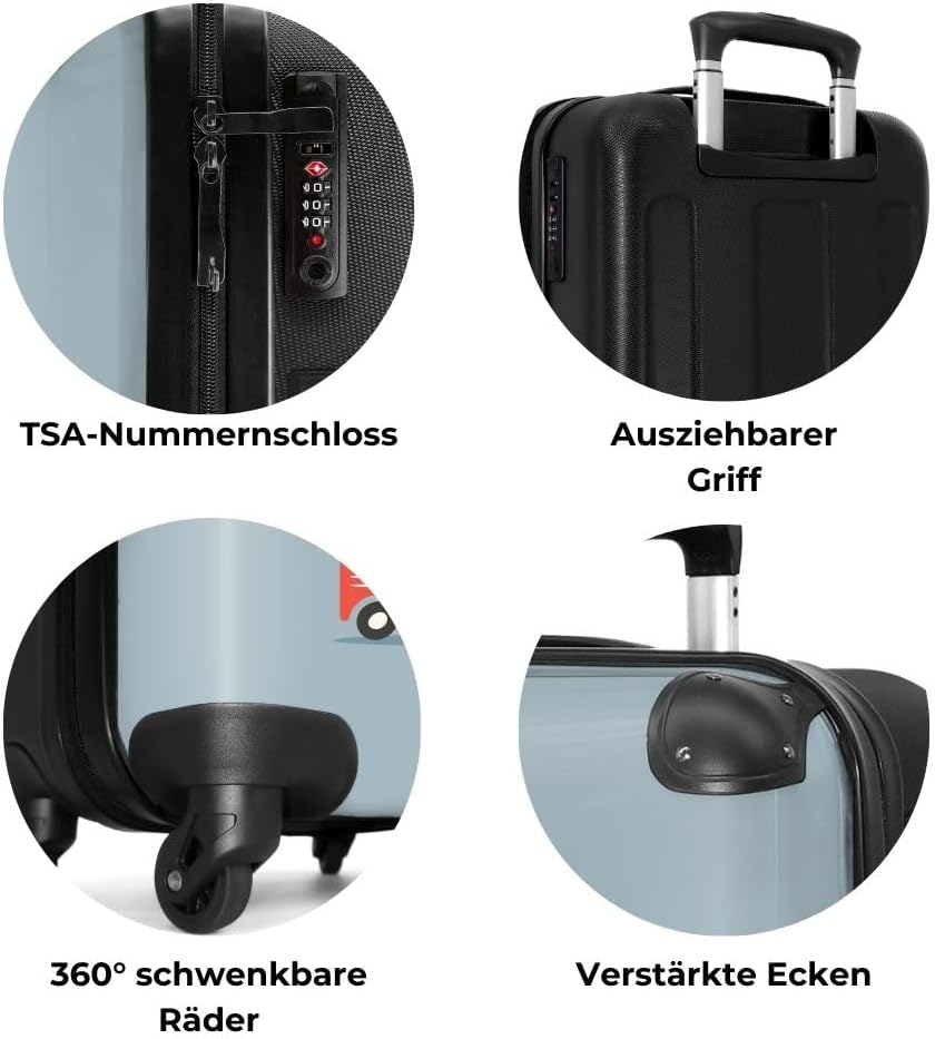 NoBoringSuitcases.com® Kinderkoffer Jungen, 67 cm - 72 L - Reisekoffer mit Rollen Gross - Hartschale