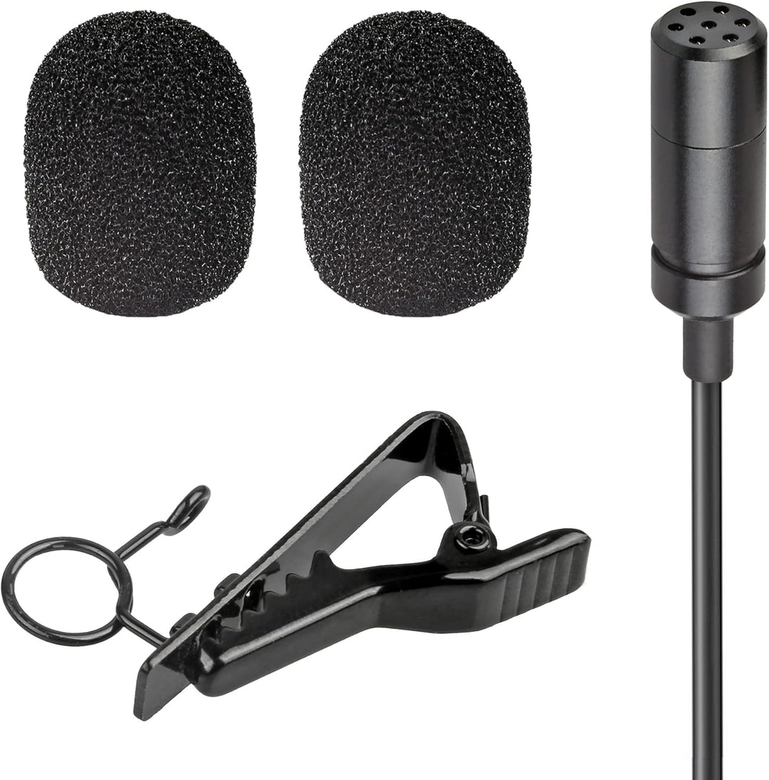 ayex Lavalier Mikrofon Kompatibel mit iPhone Kompatibel mit iPad Windschutz und Klemme perfekt für I