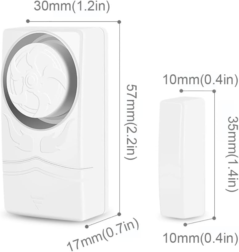 Mengshen Drahtloser Türfensteralarm, 10Er-Pack, Kleiner Magnetischer Eingangssensor, Alarmton Mit 11