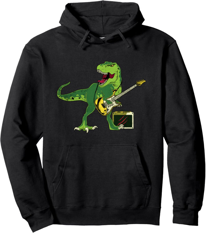 T-Rex mit E Gitarre Dinosaurier Rock Gitarristen Kinder Pullover Hoodie