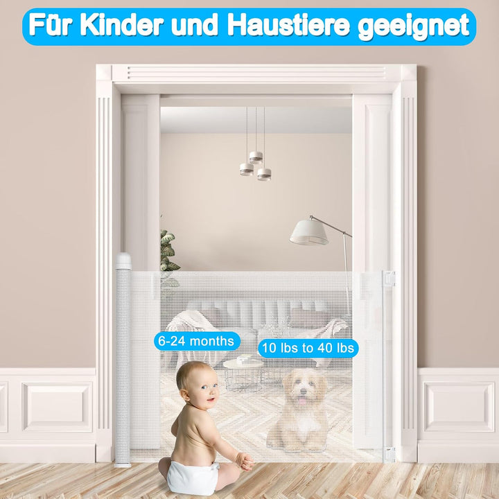 LZQ Türschutzgitter Treppenschutzgitter Roll für Babys und Haustiere, 0-180cm, 87 cm Hoch Baby Abspe