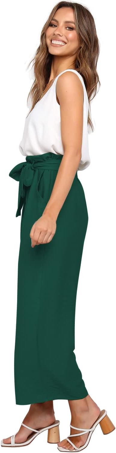 FANCYINN Frauen 2 Stück Casual Trainingsanzug Sommer Ärmelloses Tank Top Hose mit hoher Taille und T