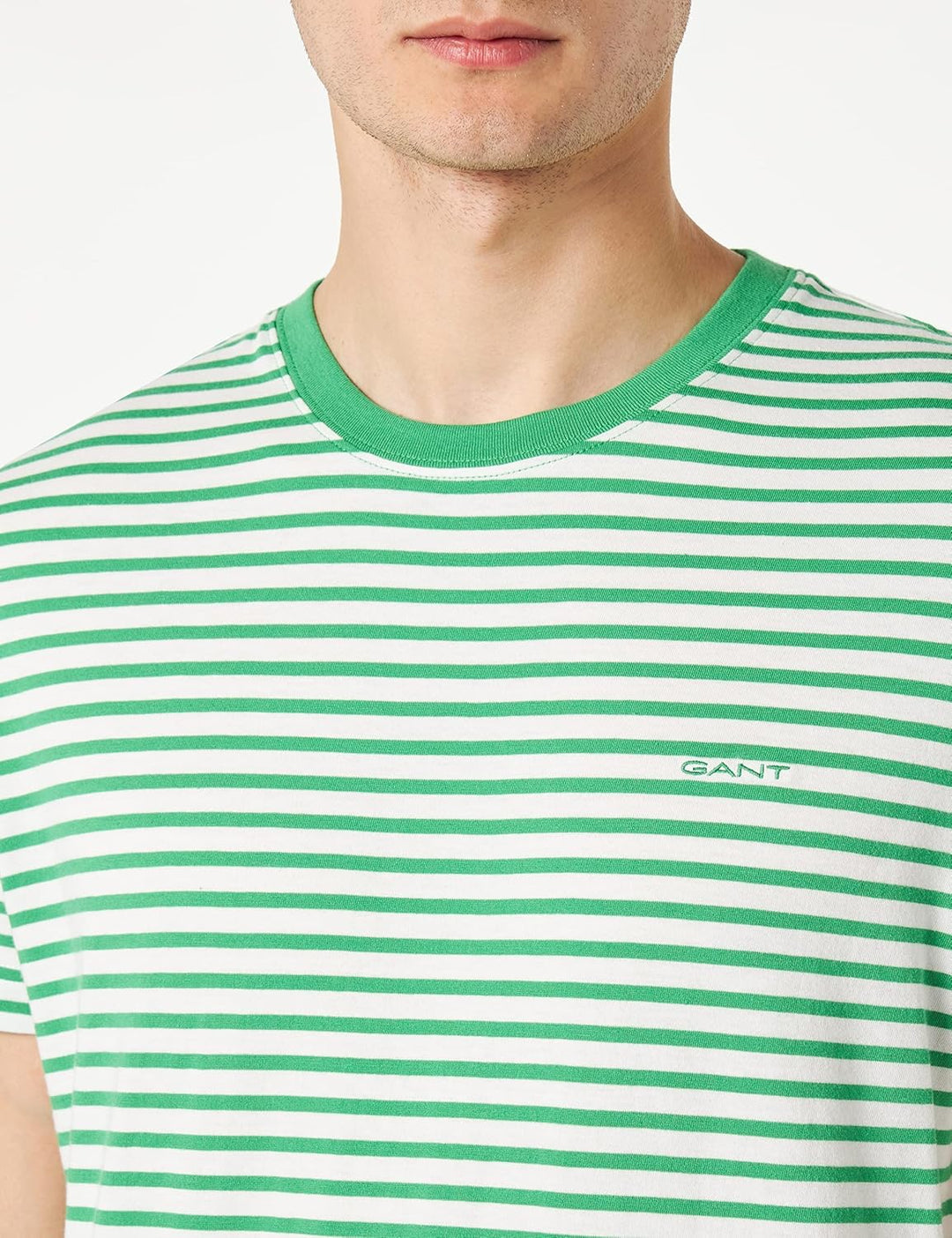 GANT Herren Striped T-Shirt MIT Streifen XXL Mid Green, XXL Mid Green