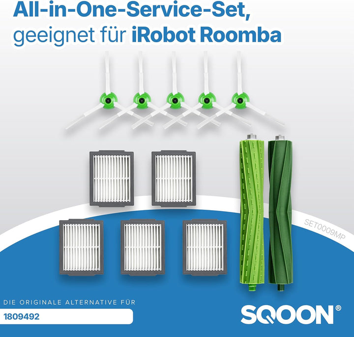 Serviceset XL geeignet für iRobot Roomba i3, i3+, i7, i7+, i4, i6, i6+, i8, i8+, E5, E6, E7, 2x dopp