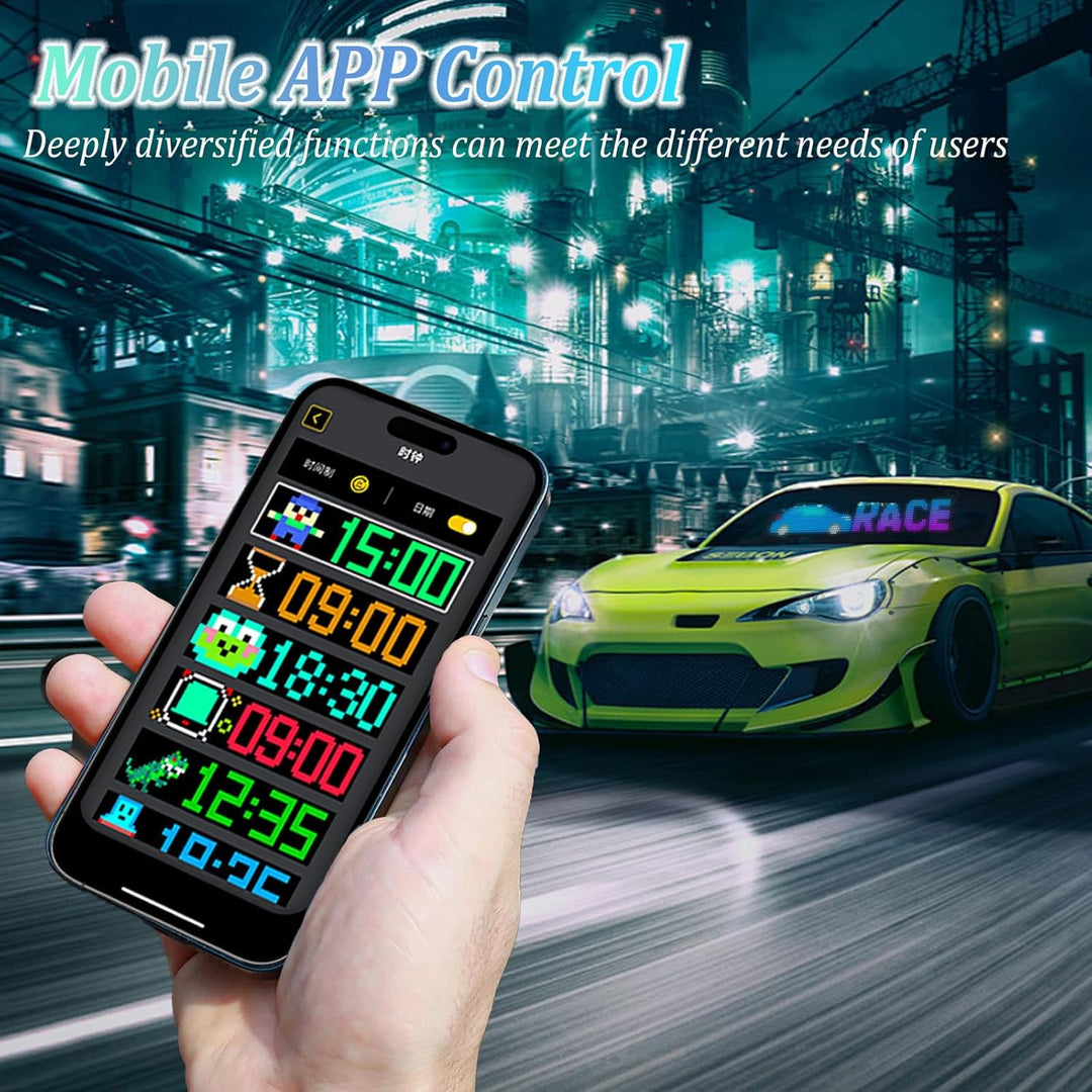 Devil Eyes Light for Cars, 92 * 374mm Programmierbar Laufschrift Led Anzeige mit App-Steuerung, c Au