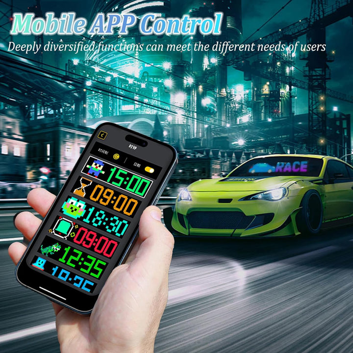 Devil Eyes Light for Cars, 92 * 374mm Programmierbar Laufschrift Led Anzeige mit App-Steuerung, c Au