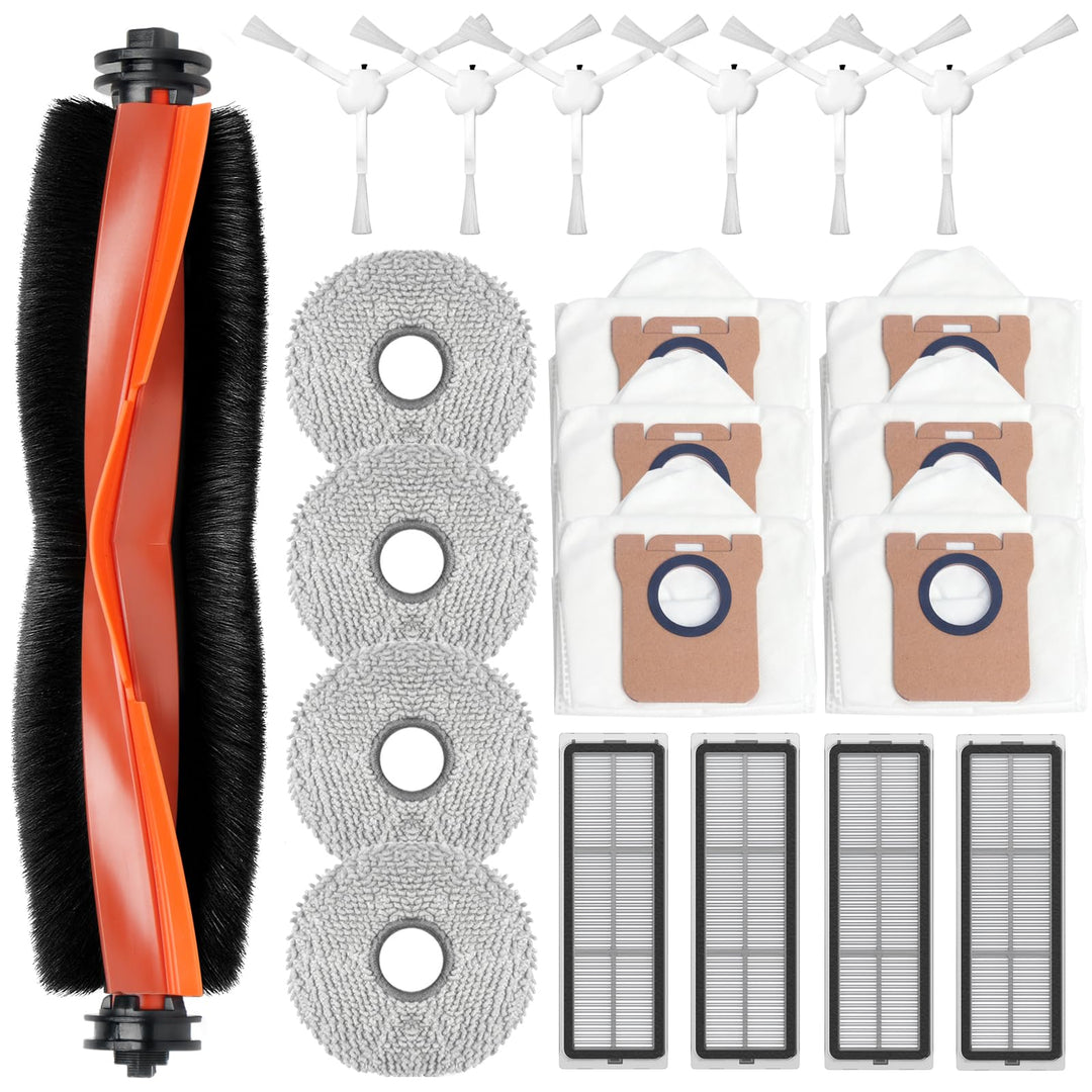 21 Stück Zubehörset für Xiaomi Robot Vacuum X20+ / X10+ Saugroboter, Ersatzteile 1 Hauptbürste 6 Sta