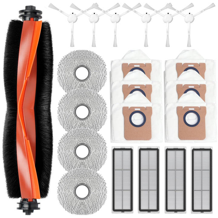 21 Stück Zubehörset für Xiaomi Robot Vacuum X20+ / X10+ Saugroboter, Ersatzteile 1 Hauptbürste 6 Sta