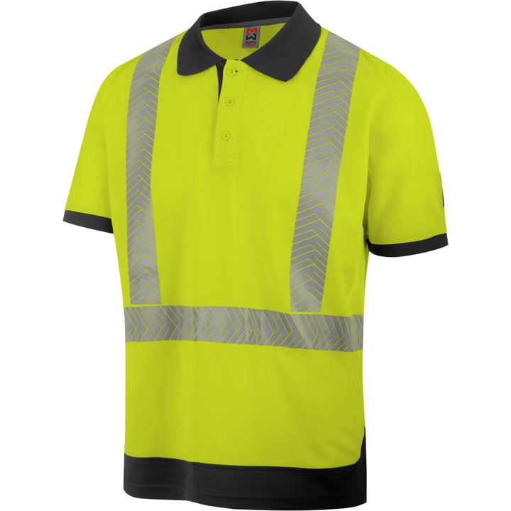 WÜRTH MODYF Warnschutz Poloshirt Fluo EN 20471 L Gelb Anthrazit, L Gelb Anthrazit