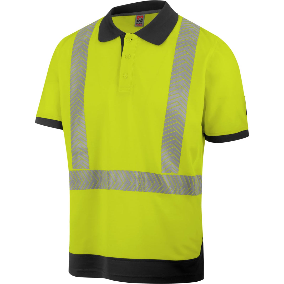 Würth MODYF Warnschutz Poloshirt Fluo EN 20471 XXL Gelb Anthrazit, XXL Gelb Anthrazit