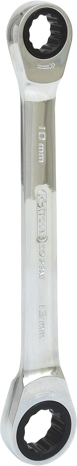 KS Tools 503.4512 GEARplus Doppel-Ratschenringschlüssel, 10x13mm, Farbig, 10x13mm
