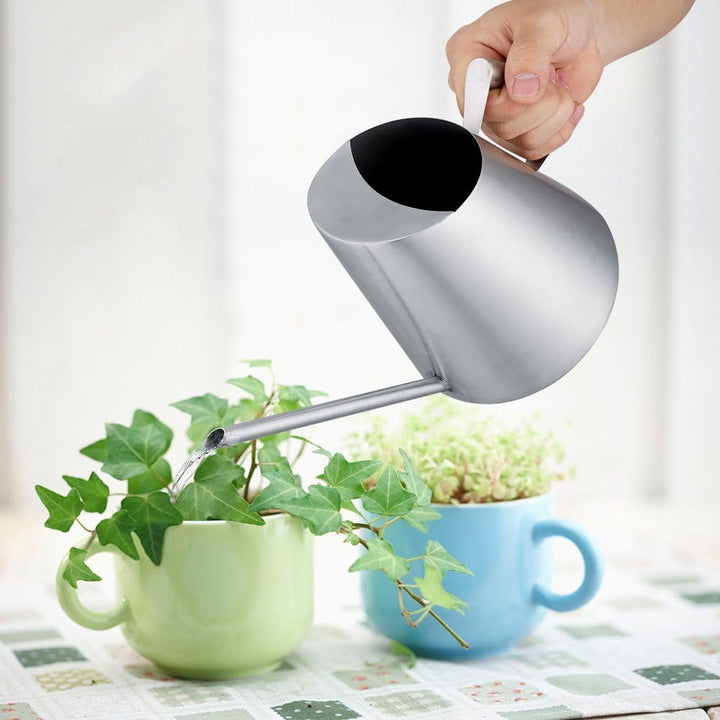 Hztyyier 1500 ml Edelstahl Giesskanne gebürstet solide Giesskanne mit langem Auslauf für Indoor Outd