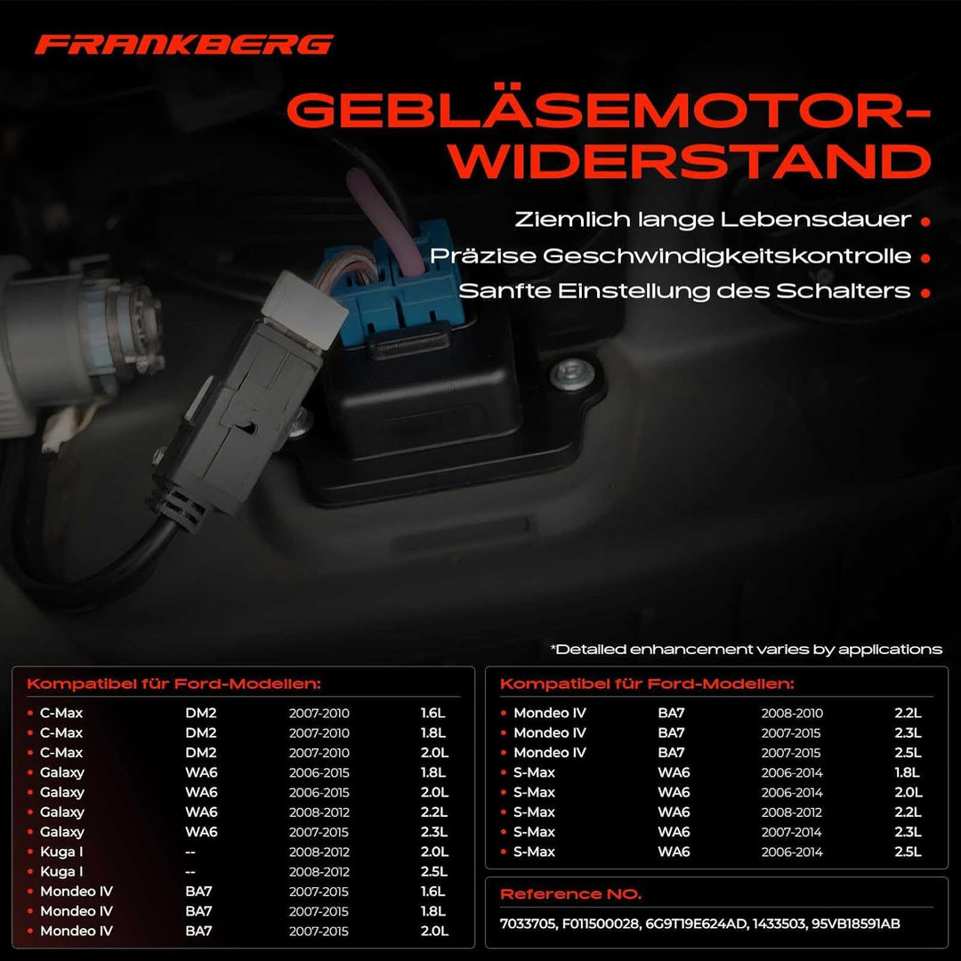 Frankberg Gebläsemotor Vorwiderstand für Kuga I Focus II DA_ FFS Mondeo IV BA7 Fiesta VI C-Max DM2 S