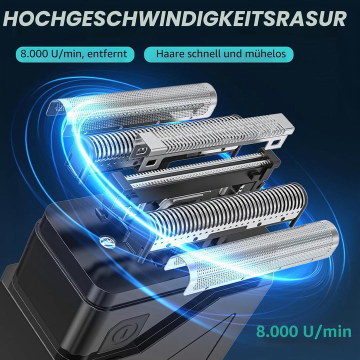 Elektrorasierer Herren, Rasierer Herren Elektrisch mit LED-Anzeige, Mini Foil Shaver IPX7 Nass-Trock