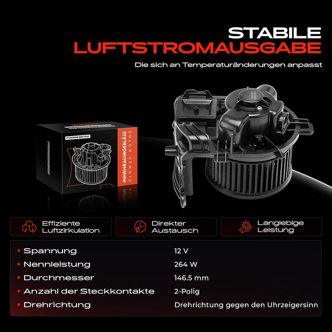 Frankberg Gebläsemotor Innenraumgebläse Kompatibel mit Clio II BB CB 1.2L-3.0L 2001-2016 Thalia I LB