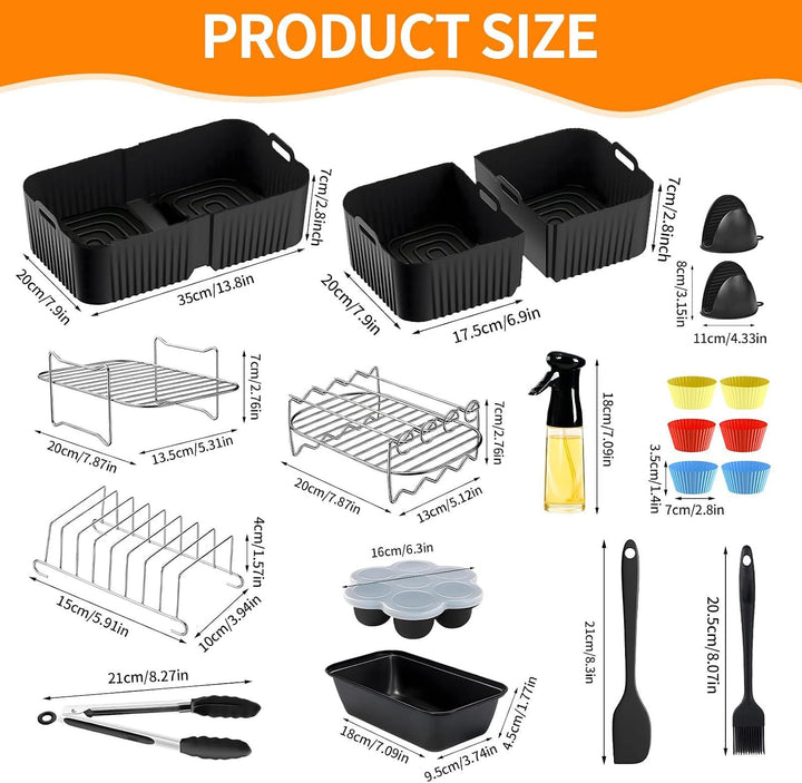 Heissluftfritteuse Zubehör, Airfryer Zubehör für Ninja Foodi Flexdrawer AF500EU 10,4L Air Fryer Sili