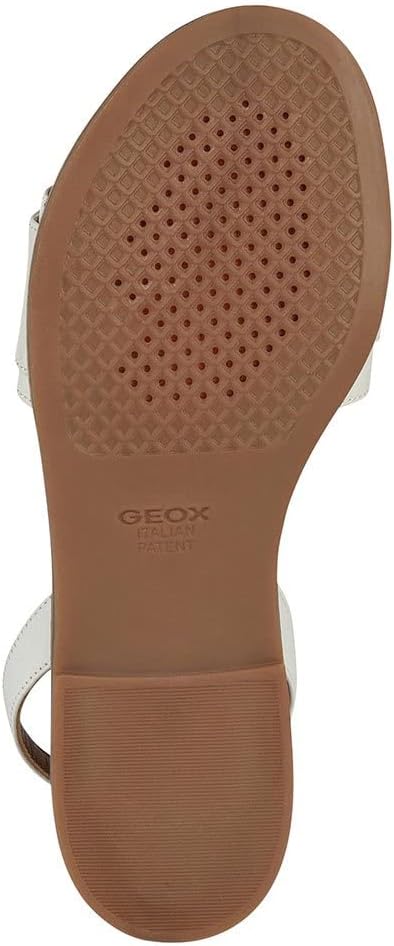 Geox Damen D NaileenFlat Sandal 40 EU Off White, 40 EU Off White