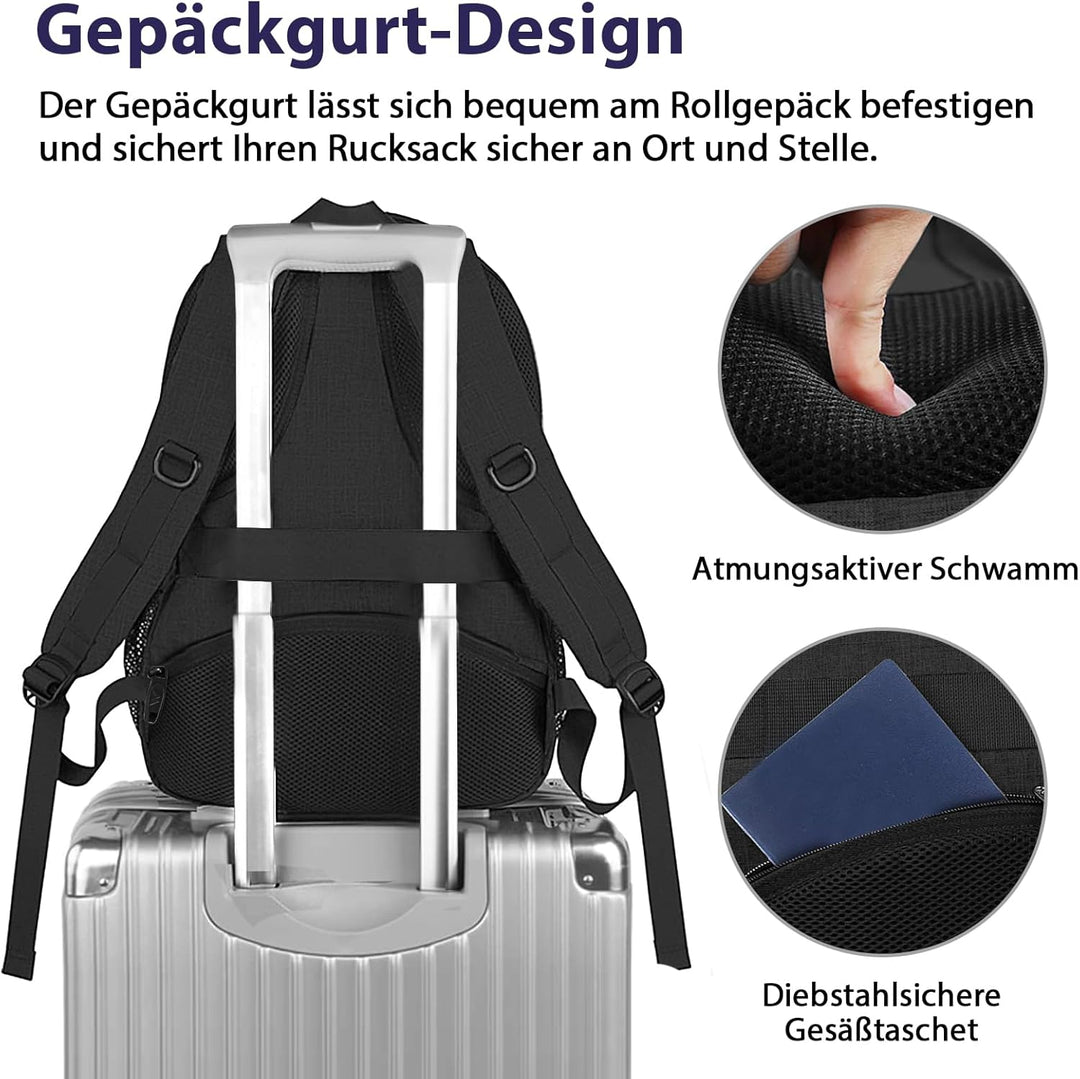 MATEIN Rucksack Herren, Laptop Rucksack 17 Zoll mit USB Ladeanschluss und TSA-Zertifizierung,Gross W