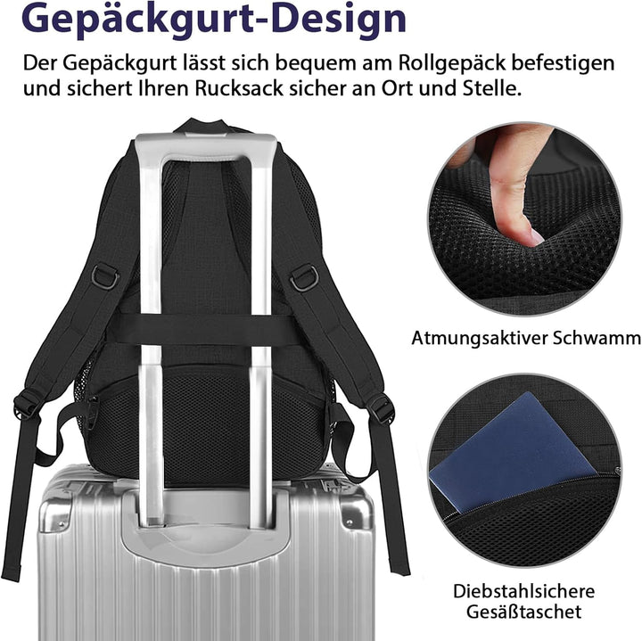 MATEIN Rucksack Herren, Laptop Rucksack 17 Zoll mit USB Ladeanschluss und TSA-Zertifizierung,Gross W