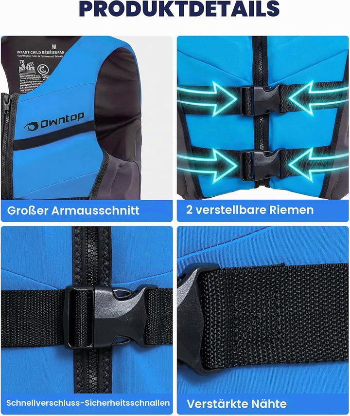 Owntop Schwimmhilfe für Jugend Kinder, Verstellbare Auftriebsweste Unisex, Schwimmweste mit Doppelte