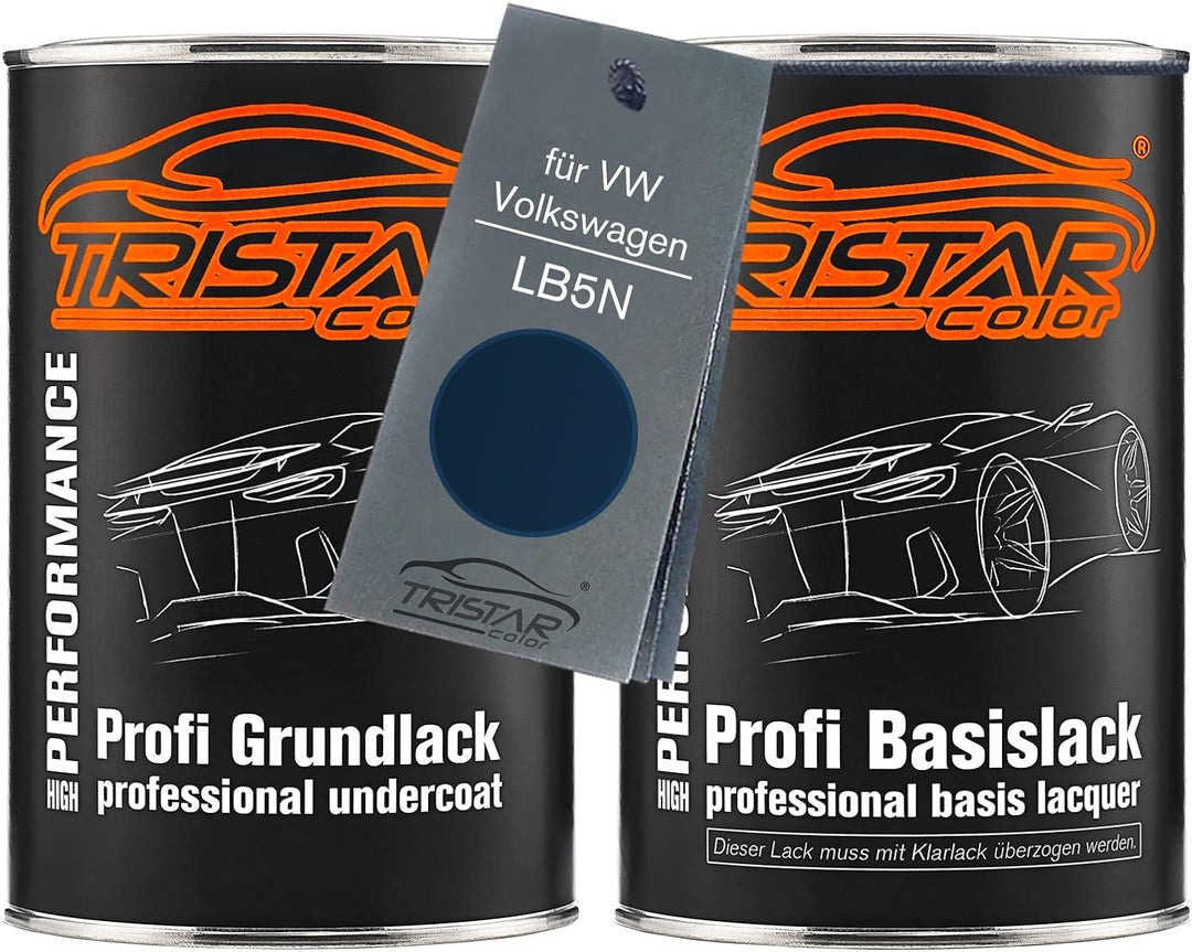 TRISTARcolor Autolack Set Dose spritzfertig für VW/Volkswagen LB5N Indigoblau Perl Grundlack + Basis