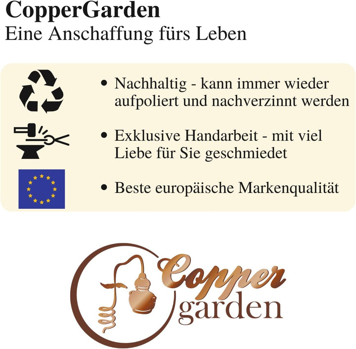Copper Garden Sieb aus blankem Kupfer I Siebeinsatz für Feuerzangenbowle I Sieb zum Einhängen 17 cm