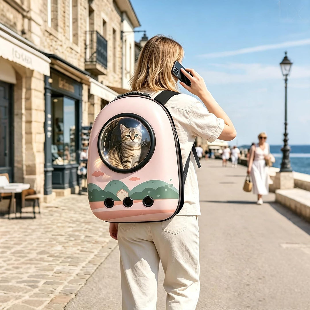 PETCUTE Hunderucksack,Atmungsaktive Haustier Rucksack für Kleine Katzen Hunde,Raumkapsel Haustier Tr